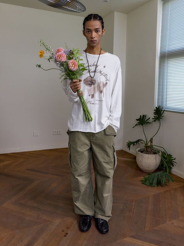 [NeverSeez] Graffiti Print Long Sleeve T-shirt