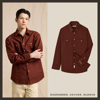[CULTUM] Washed Cotton Work Shirt with Pockets