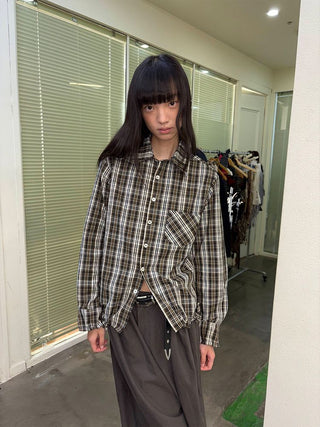 [NeverSeez] Plaid Cotton Shirt