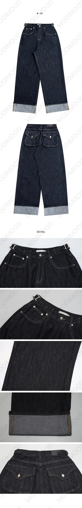 MD highly praised fit roll-up non-fade Raw fabric wide pt