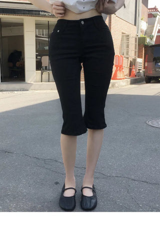 Stretchy Spandex Capri Cotton Pants - 2 colors