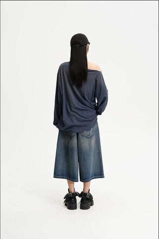 [MASONPRINCE] Double Layer Collar Long Sleeve Tee