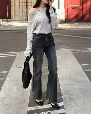 One-shoulder knit