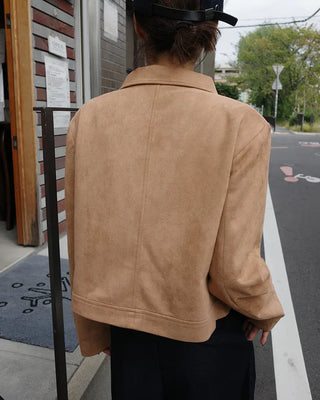 Suede cropped jacket
