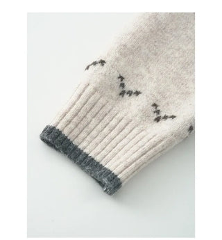 Two-tone Nordic pattern cardigan