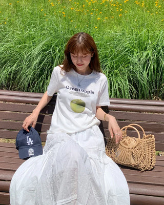 Apple print T-shirt