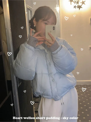 Heart Oversized Cropped Short Down Jacket (3c)