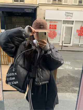 Heart Oversized Cropped Short Down Jacket (3c)