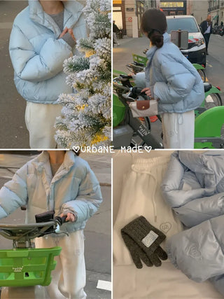 Heart Oversized Cropped Short Down Jacket (3c)