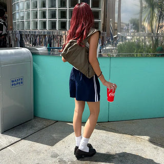 2-line elastic waist shorts