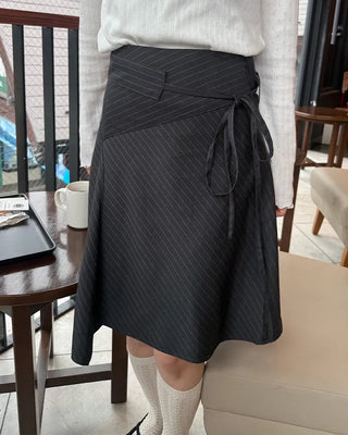 Striped midi skirt