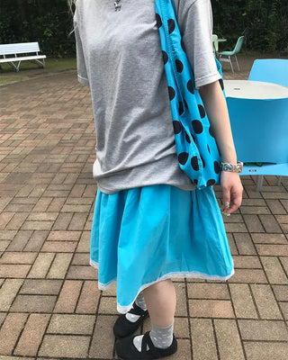 Shirred cotton midi skirt