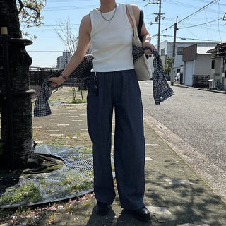 Simple ribbed tank top