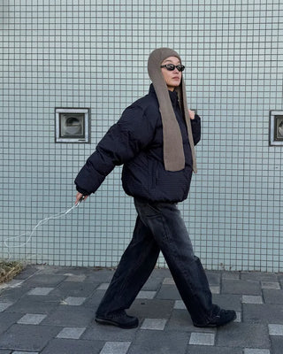 Checked padded jumper