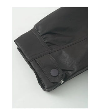 (2 colors) Boa Faux Leather Jacket