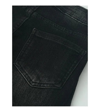 Washed high-waisted denim pants
