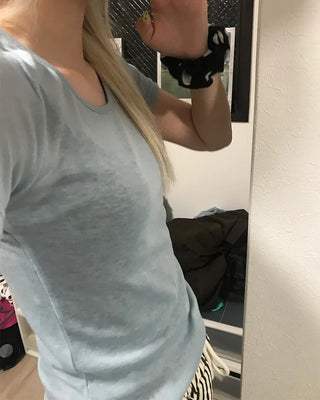 See-through layered half T-shirt