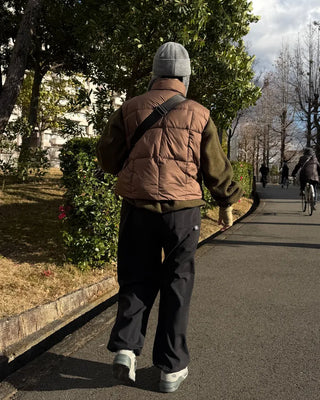 High-neck padded vest