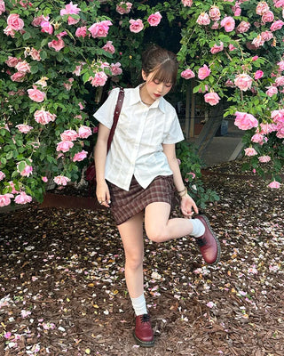 [1st Re-release] (ORIGINAL) Check A-line Mini Skirt