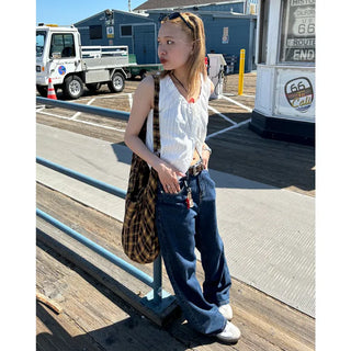 Vintage check shoulder bag