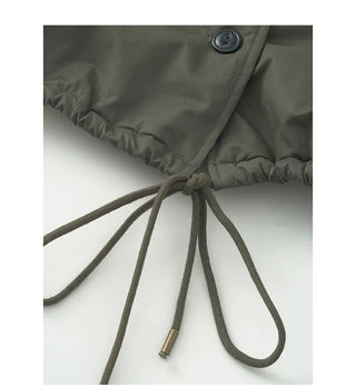 (2 colors) Wool-lined boa button-up jacket, oversized
