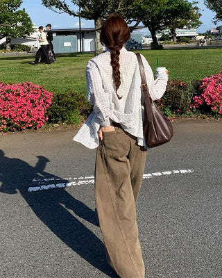Wide-leg collar pants