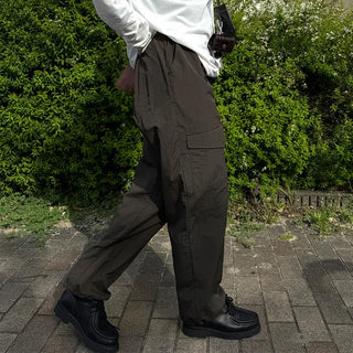 (Unisex) Big Pocket Nylon Easy Pants