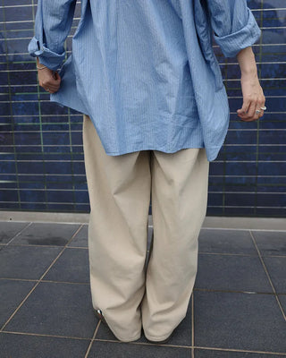 Wide-seam cotton pants