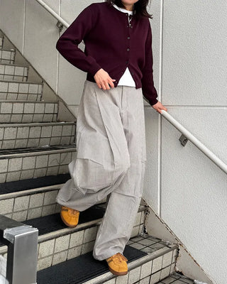 (Unisex) Striped Pintuck Overpants