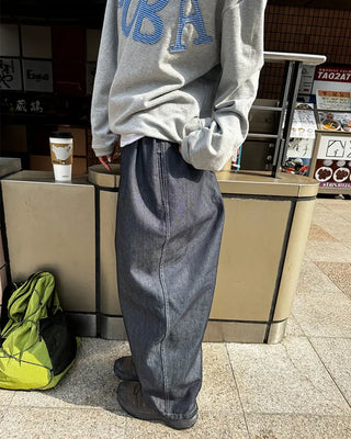 (Unisex) Two-pleat wide-leg pants