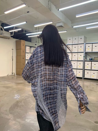 NEVERSEEZ Patchwork Plaid Shirt