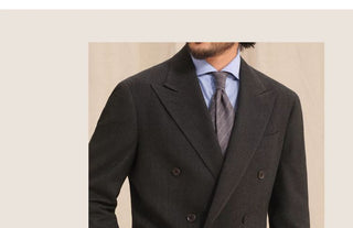 [CULTUM] Herringbone Brushed Double-Breasted Suit