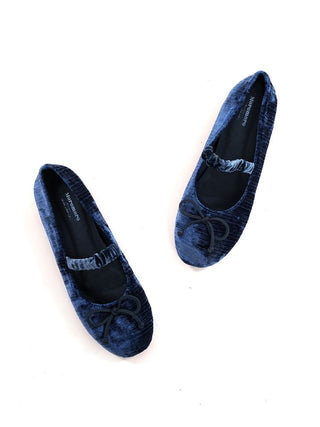 [Moromoro2] Velvet Bow Ballet Flats