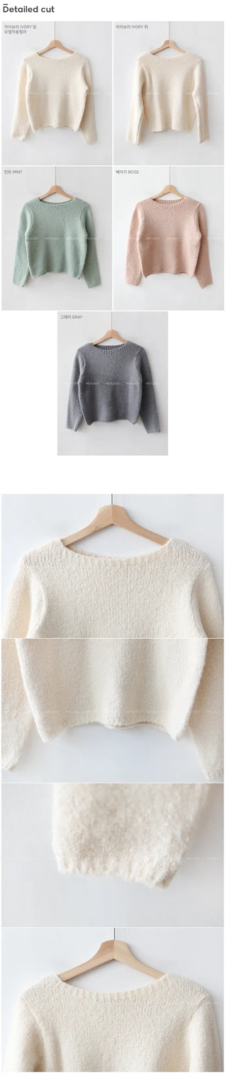 Alpaca boat neck knit