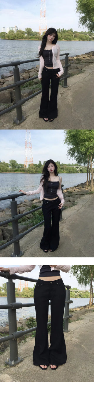 Semi-low Flared Pants - 2 colors