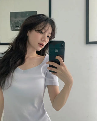 Square neck T-shirt