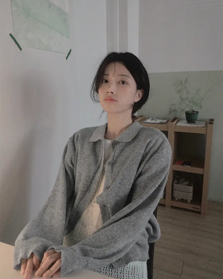 Soft color cardigan