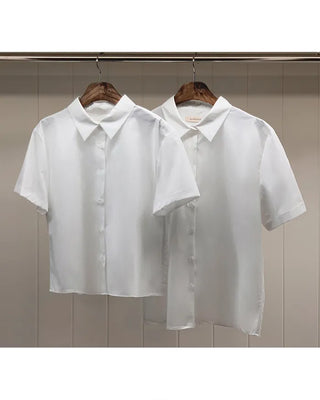 Semi-cropped short-sleeved shirt - 5 colors