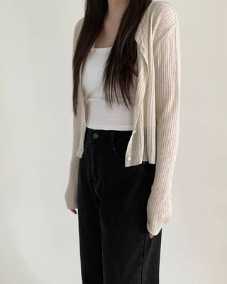Slim Linen Cardigan - 4 Colors