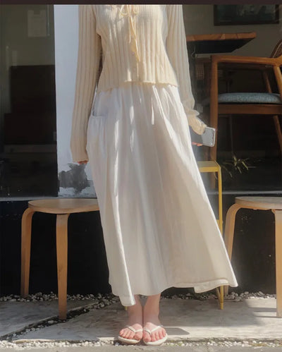 Daily elastic waist skirt