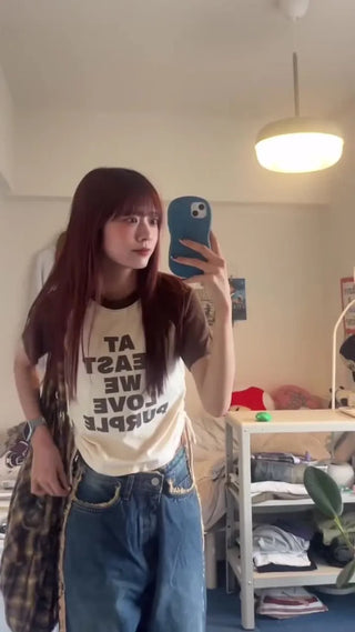 Side-shirred T-shirt