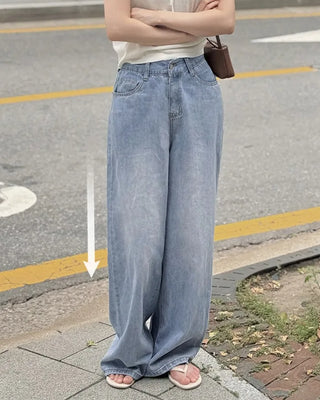 Summer wide denim pants
