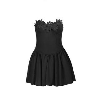 Sweetheart neck zip up mini dress