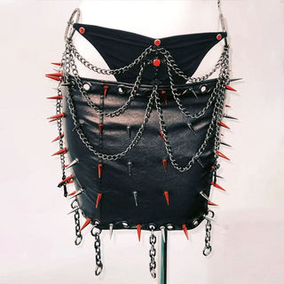 O ring rivet applique metal chain hollow out cut out top