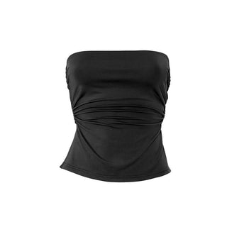 Hollow out o ring ruched slit tube cut out top
