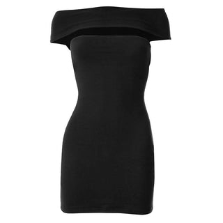Hollow out Off shoulder solid cut out mini dress