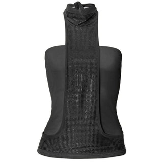 Halter self tie beaded backless solid top