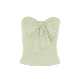 Sweetheart neck bowknot tube top