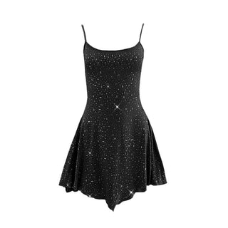 Beaded u neck backless cami mini dress