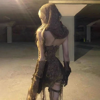 Lace up ruched tie dye tube pant set